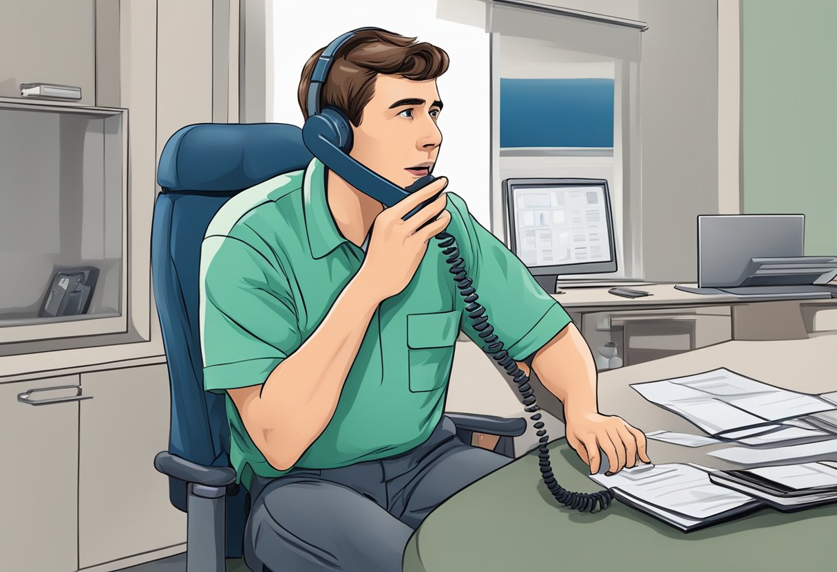 A person on the phone, asking for the ambulance number