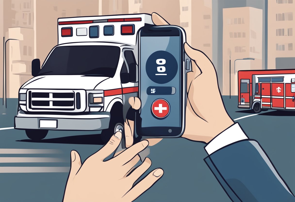 Qual é o Número da Ambulância: Informações Essenciais para Emergências 3 A person dialing 911 on a cellphone with the ambulance number displayed