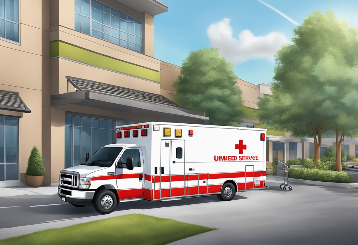 Ambulância da Unimed: Serviços de Emergência e Atendimento Rápido 6 A Unimed ambulance parked outside the Unimed customer service center