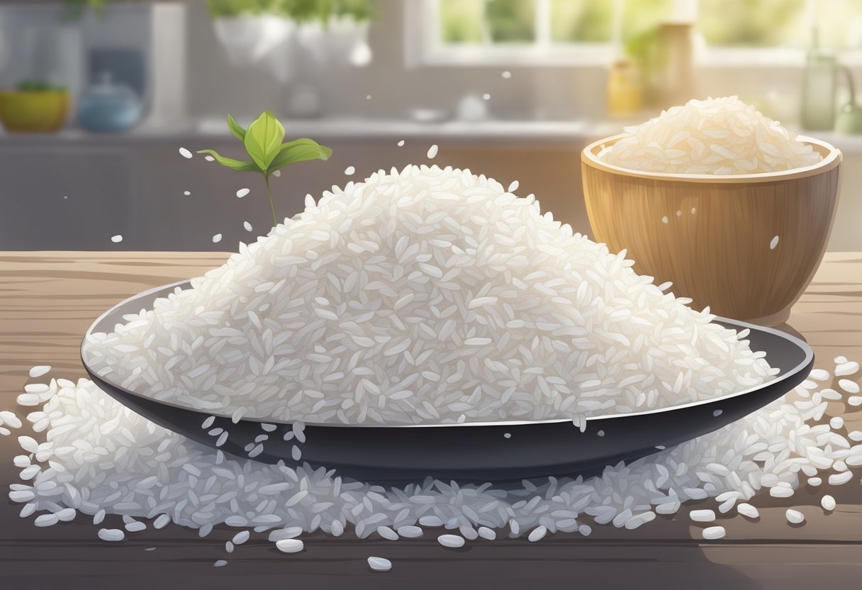 Rice being frozen using freezing technique