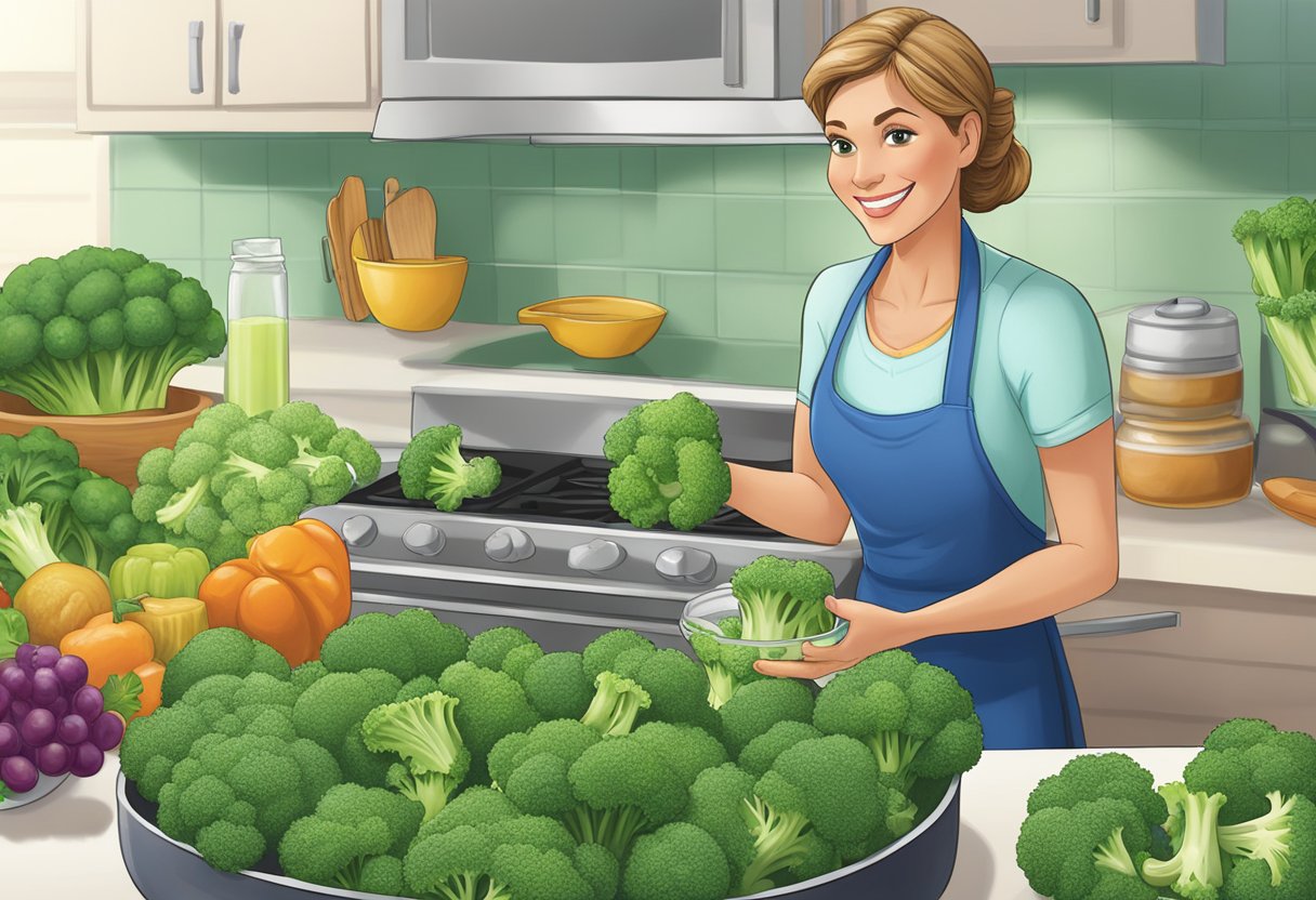 Tina uses frozen broccoli to make a healthy meal