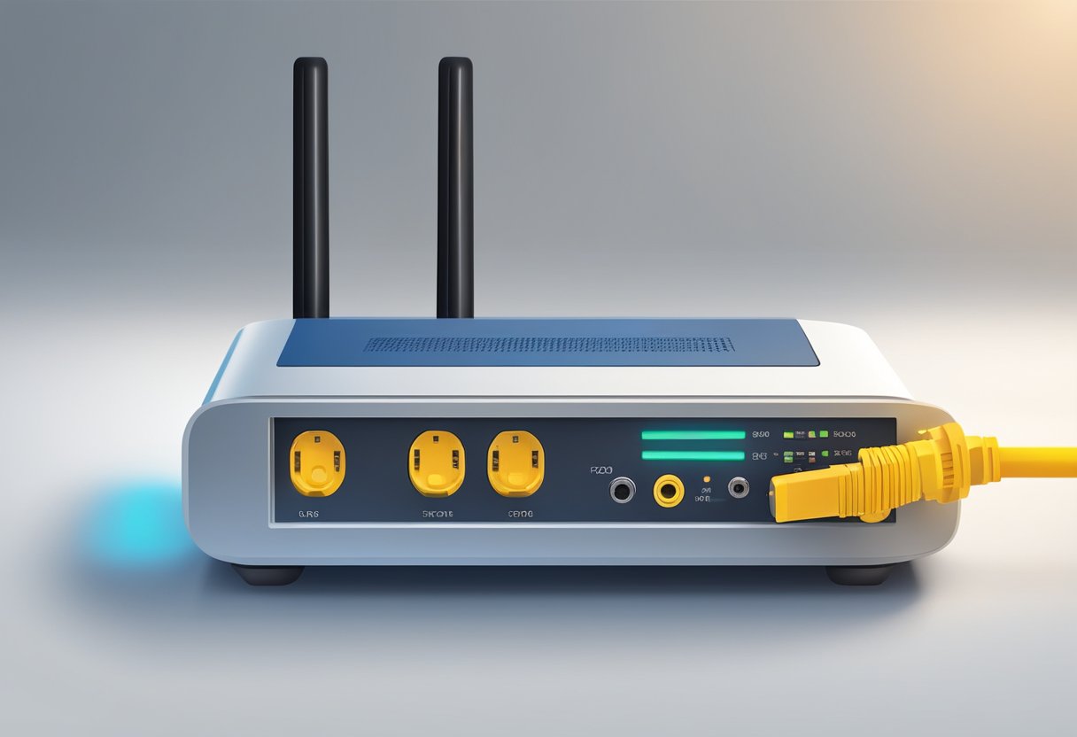 A router connected to fiber optic cable for optimization and troubleshooting