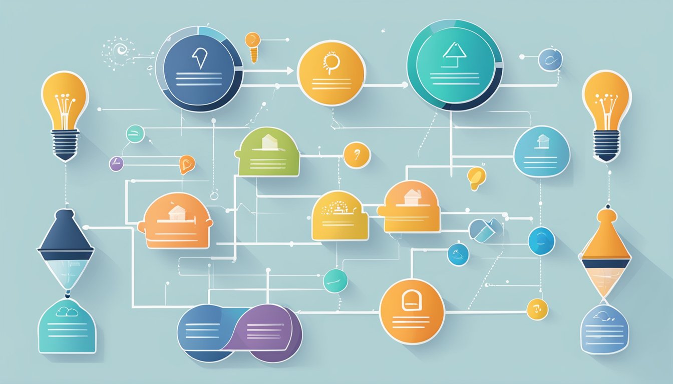 A flowchart showing growth strategies and business scaling ideas