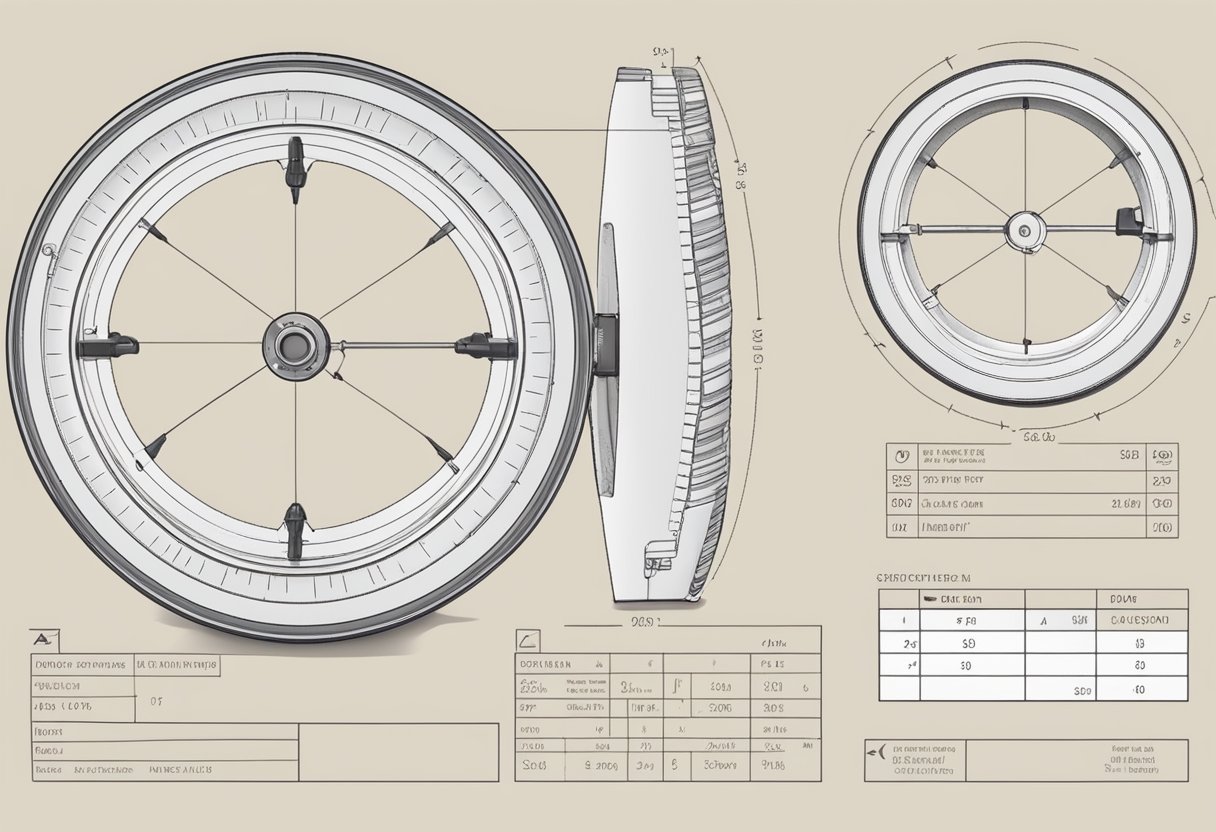 A ruler measuring the bolt circle of a caravan wheel, with specifications written in Swedish