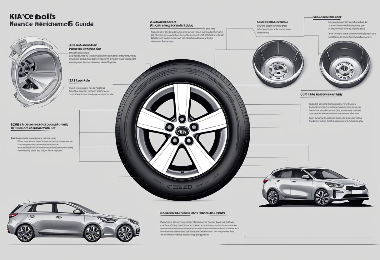 A detailed illustration of the Kia Ceed's bolt pattern and maintenance guide