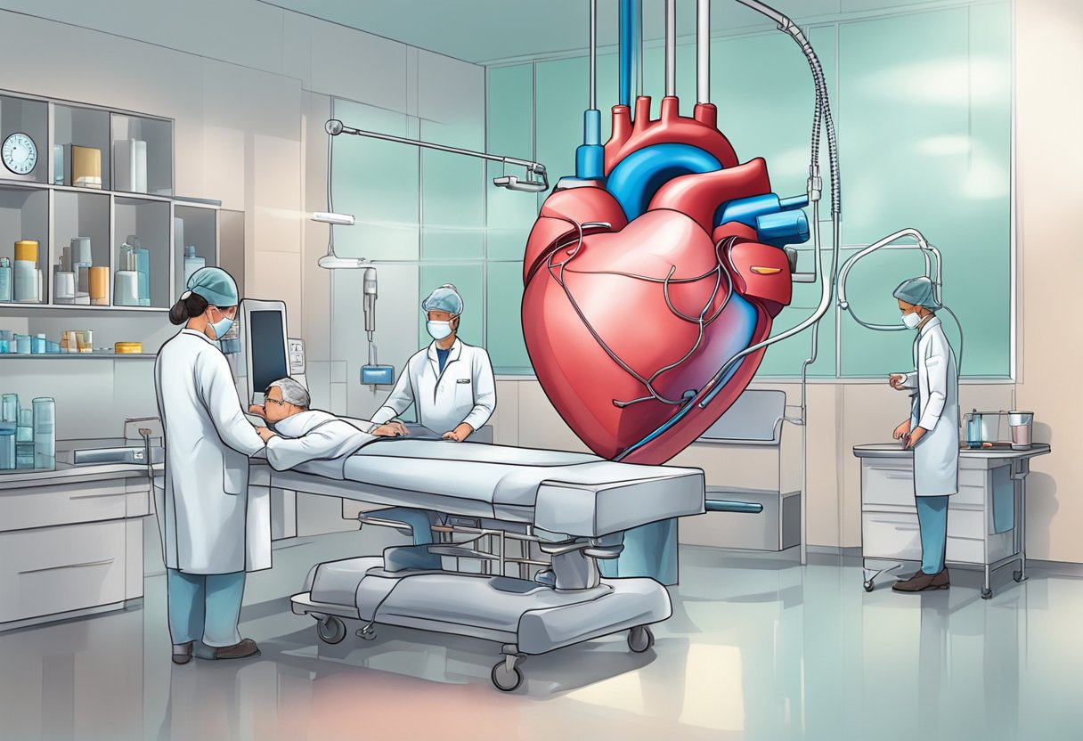 A heart being treated and managed in a medical setting