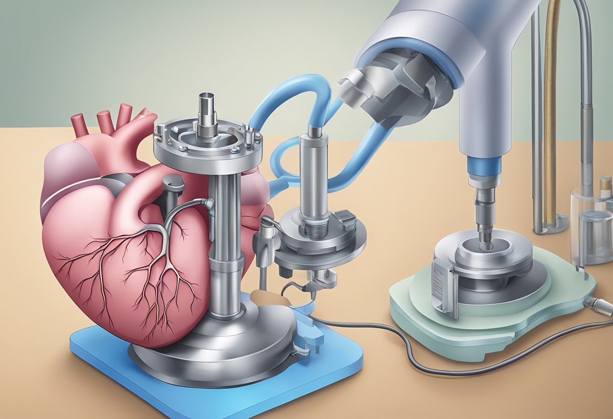 A heart valve being diagnosed and treated in a medical setting