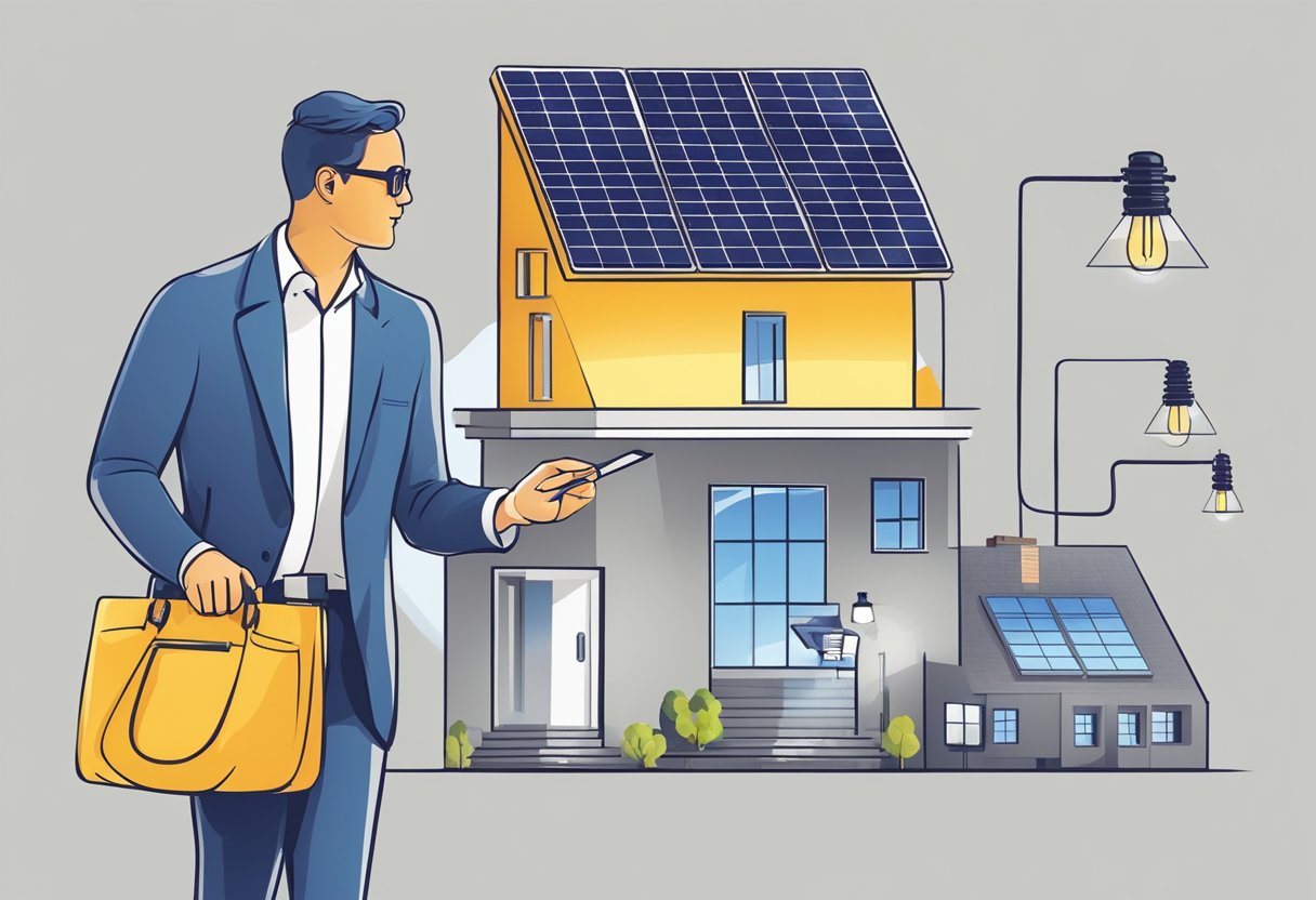 A person comparing and choosing between different electricity providers to sell solar energy