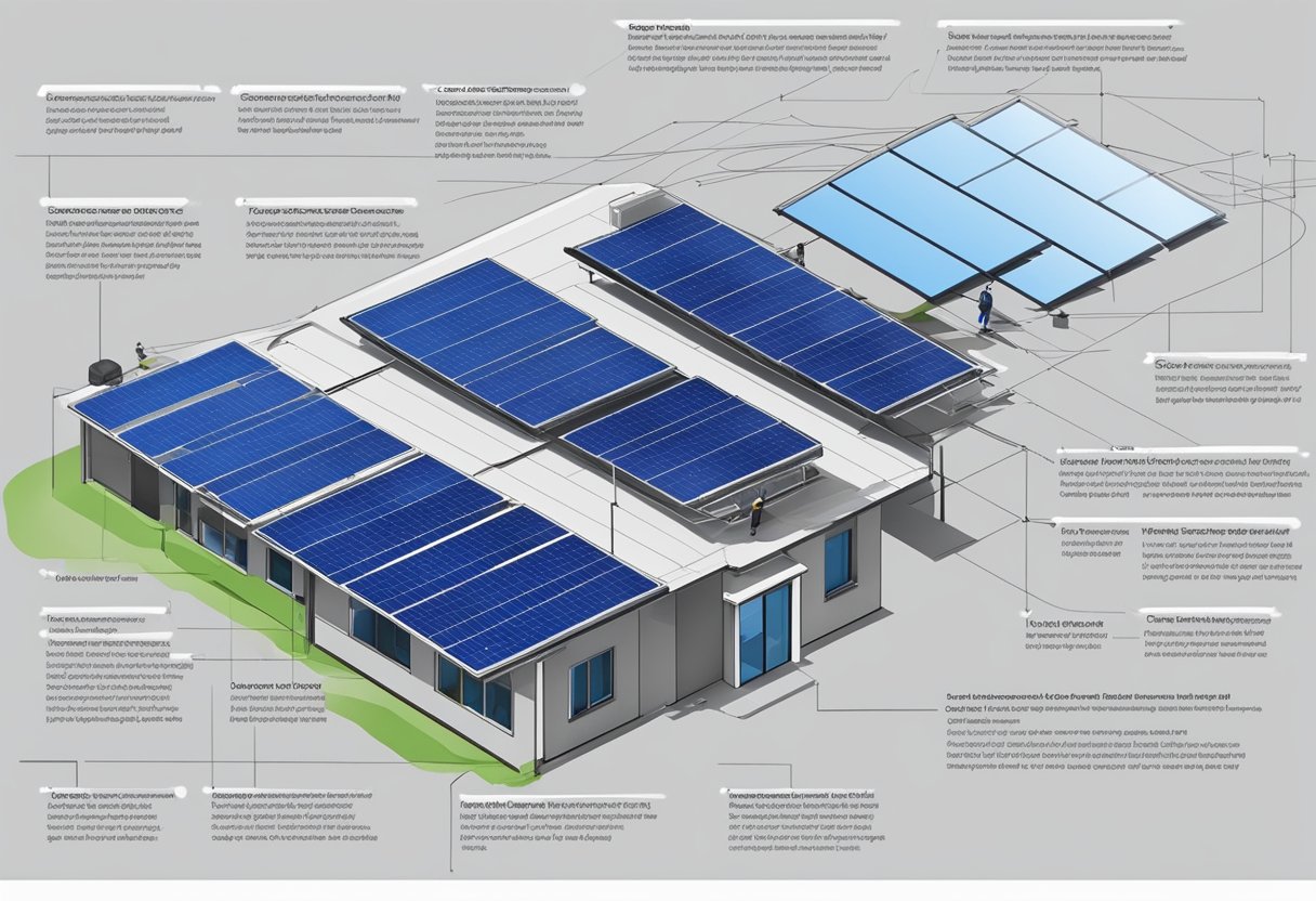 Planning of solar panel installation, connection to central unit