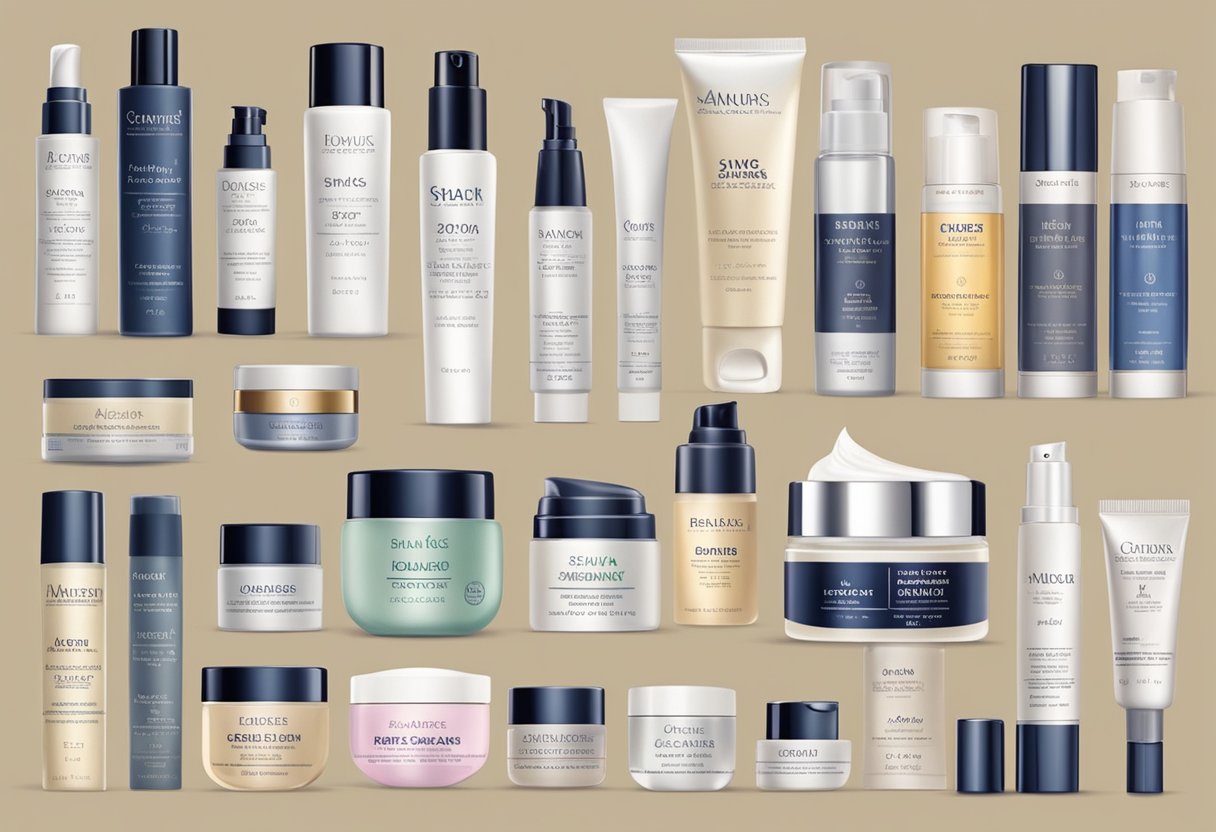 Various brands and products in different price ranges showcasing the best skin cream for mature skin