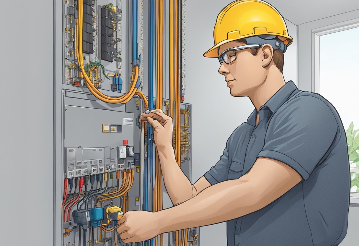 A person completing an installation, thinking about electrical requirements