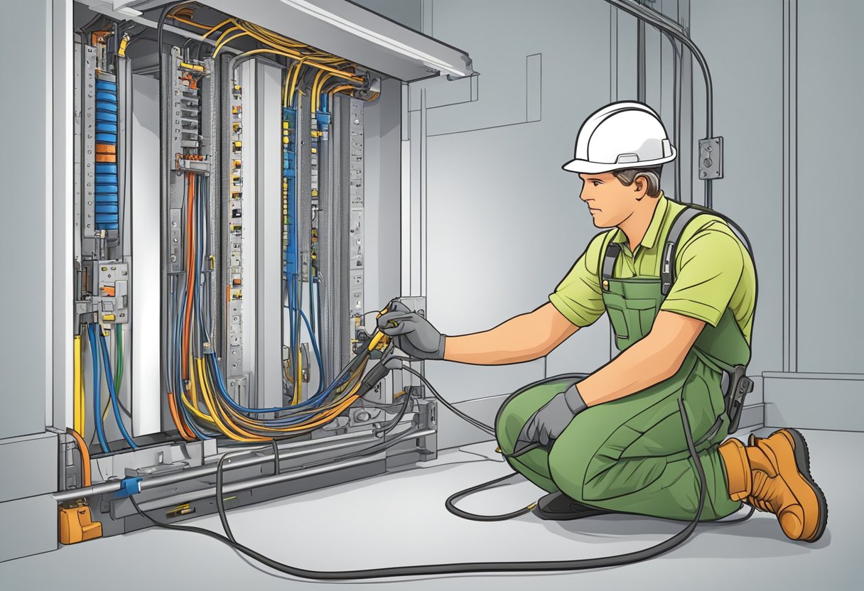 A skilled electrician installs specific electrical wiring, utilizing the rotavdrag system