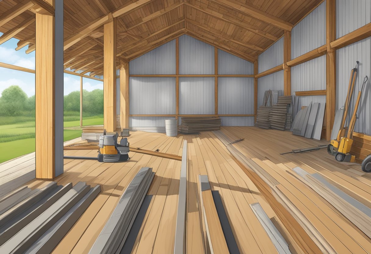 Preparation and material selection for laying barn floor