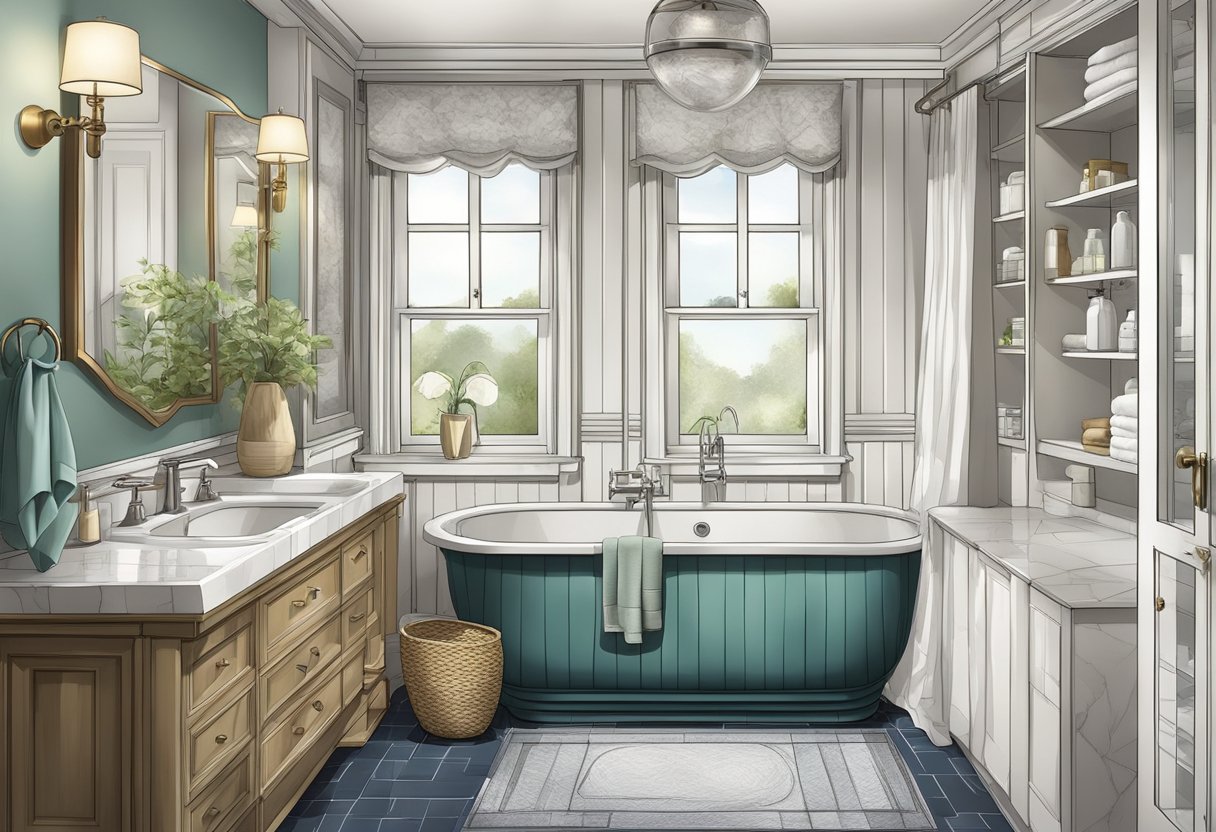 A small bathroom with detailed decor and finishing touches