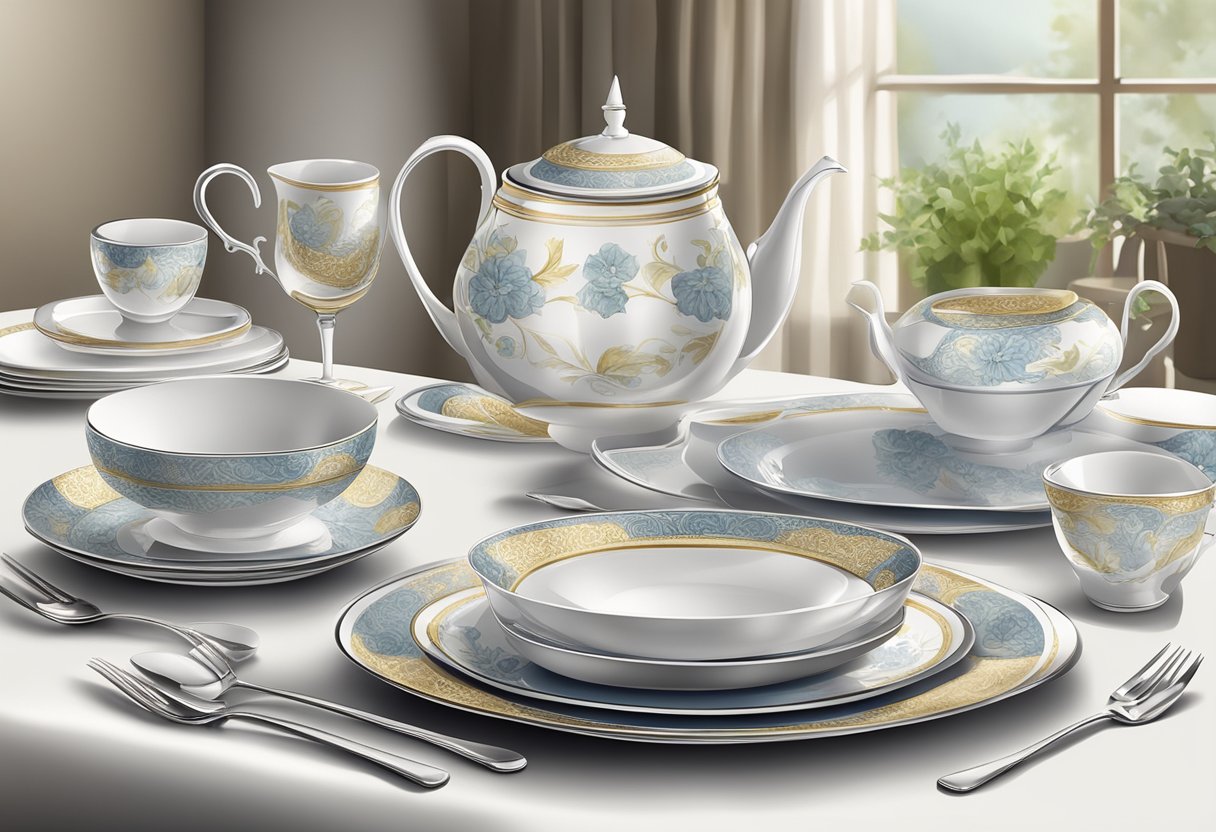 A table set with elegant dinnerware and a personal touch