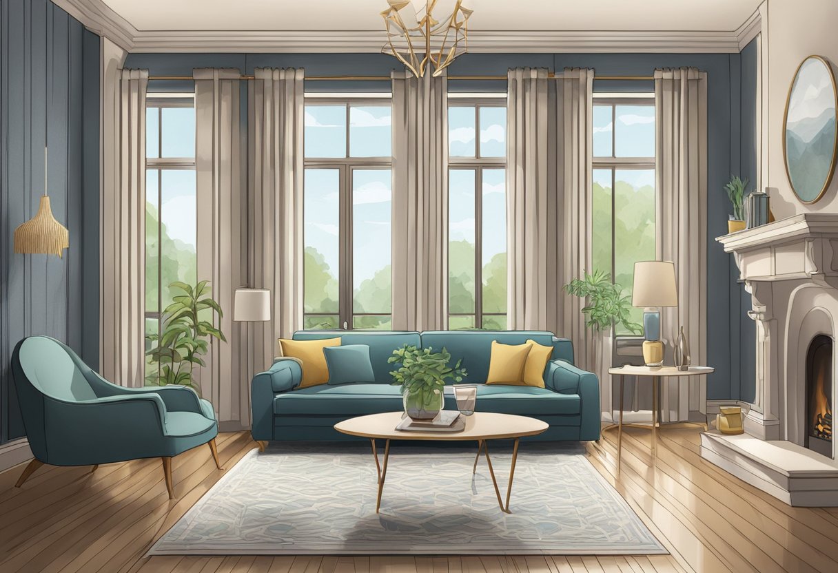 A specific room with interior details. What is meant by interior design?