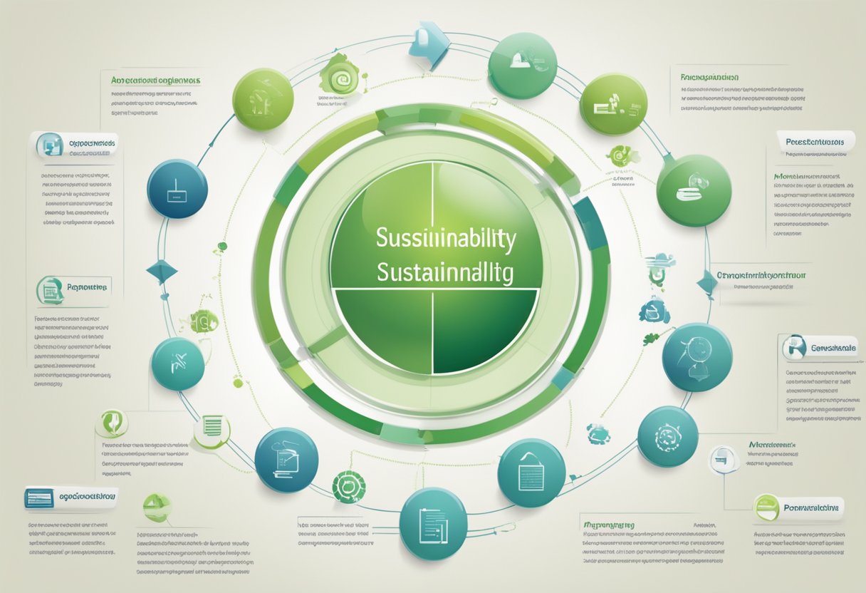 A structured process of sustainability reporting, with data collection and analysis, presented in a clear and organized manner