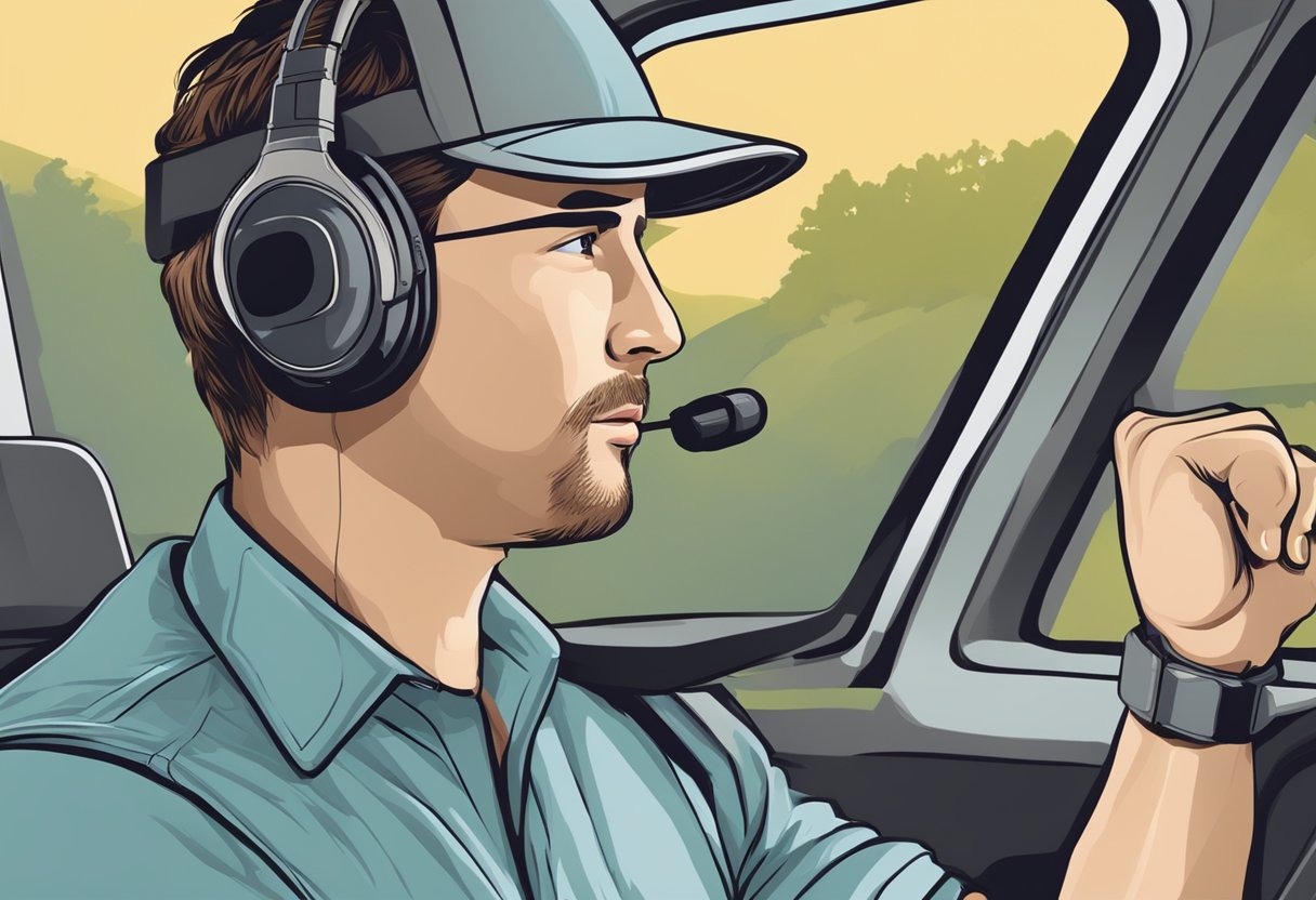 Truckers wear headsets for communication. It helps them stay connected and focused while driving