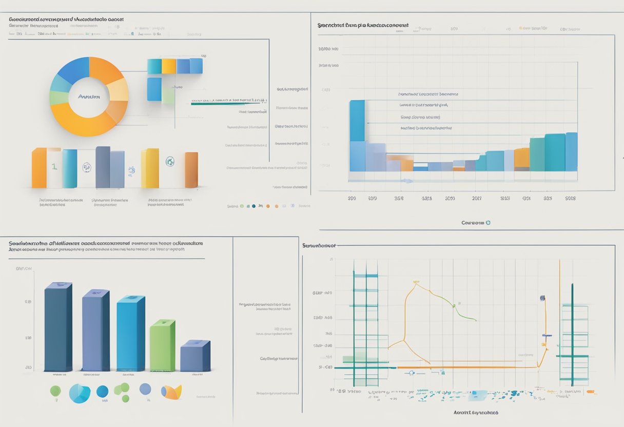 A comparison of two accounts, one labeled "Sparkonto" and the other "Allkonto," displayed side by side with numbers and charts