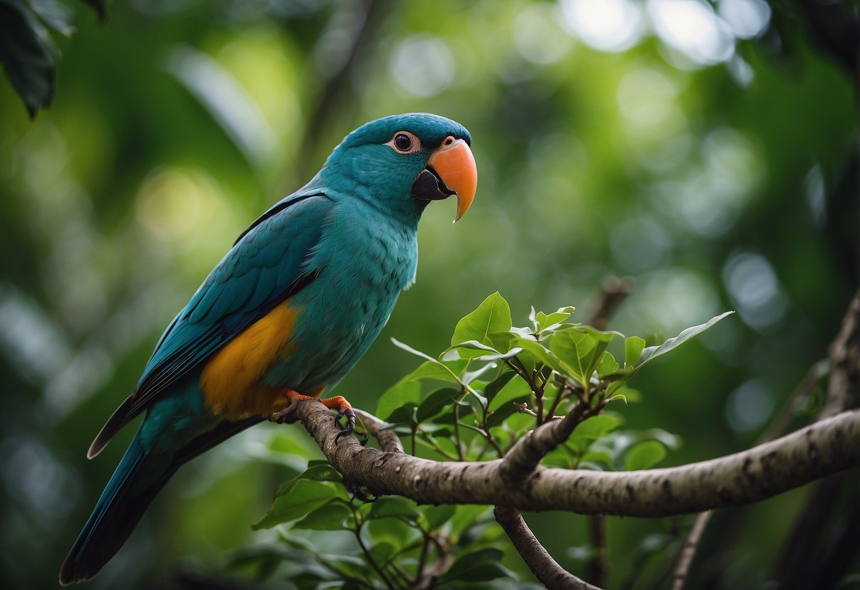 Lush jungle, colorful birds, and exotic wildlife in Labuan Bajo, Indonesia