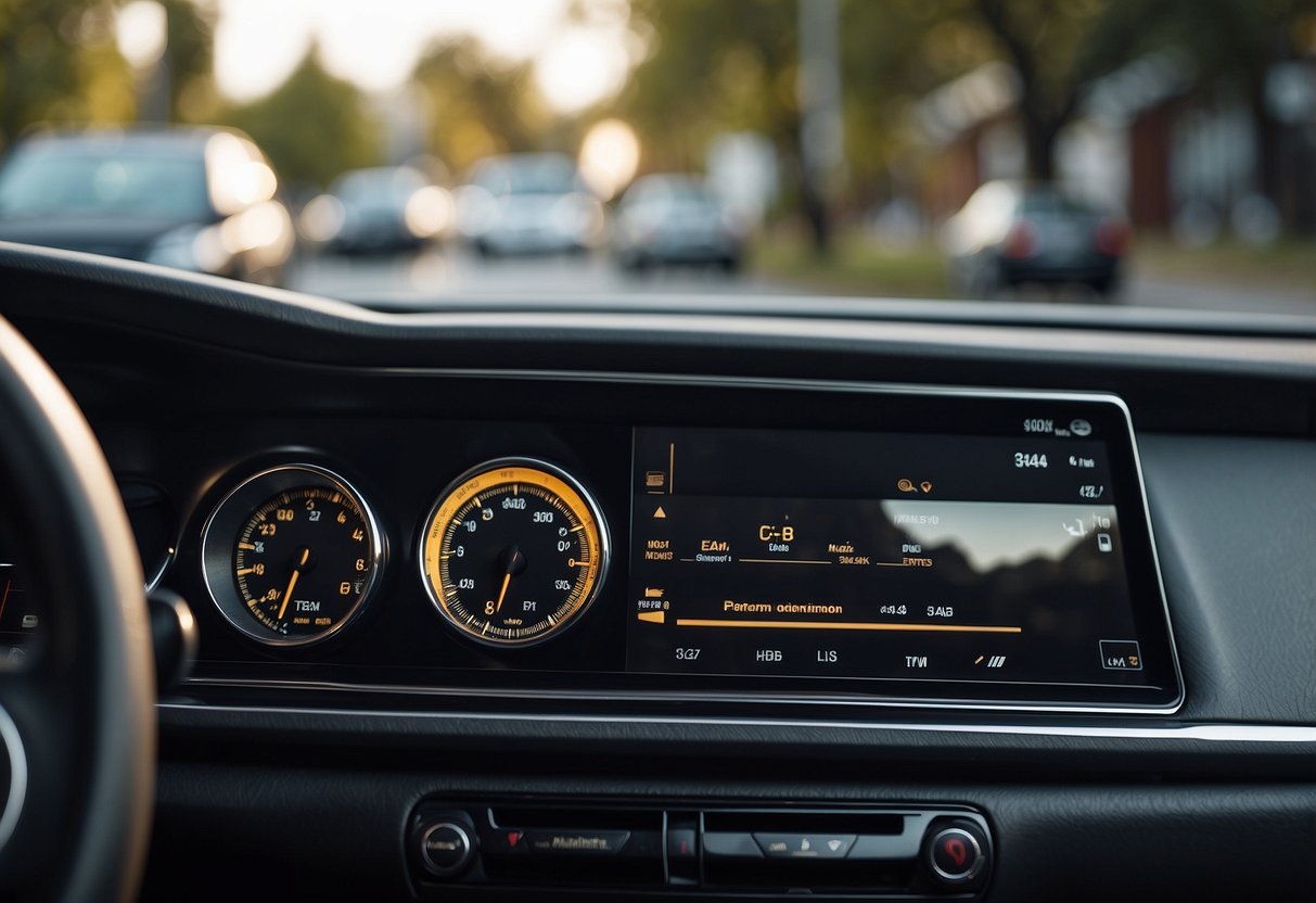 A car with various settings on the dashboard, but only some of the blower settings are working