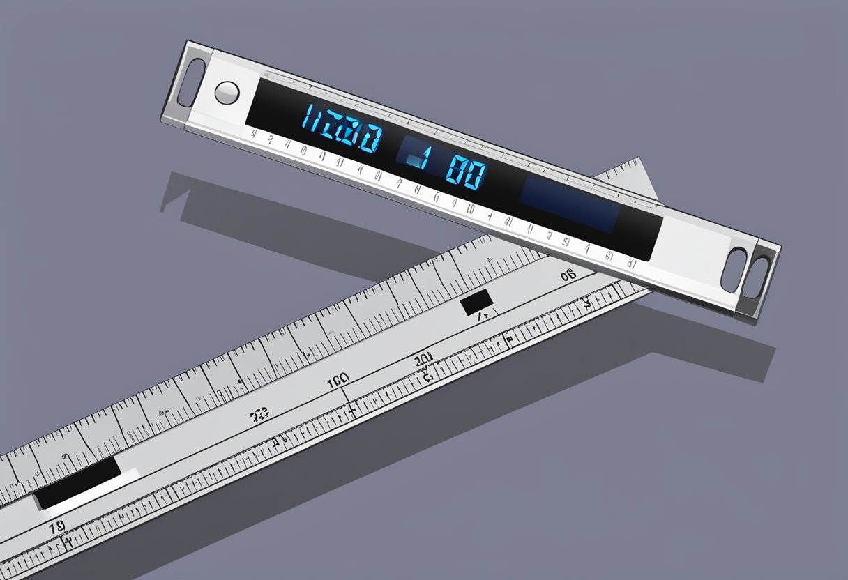 A digital ruler measures pixels converting to millimeters