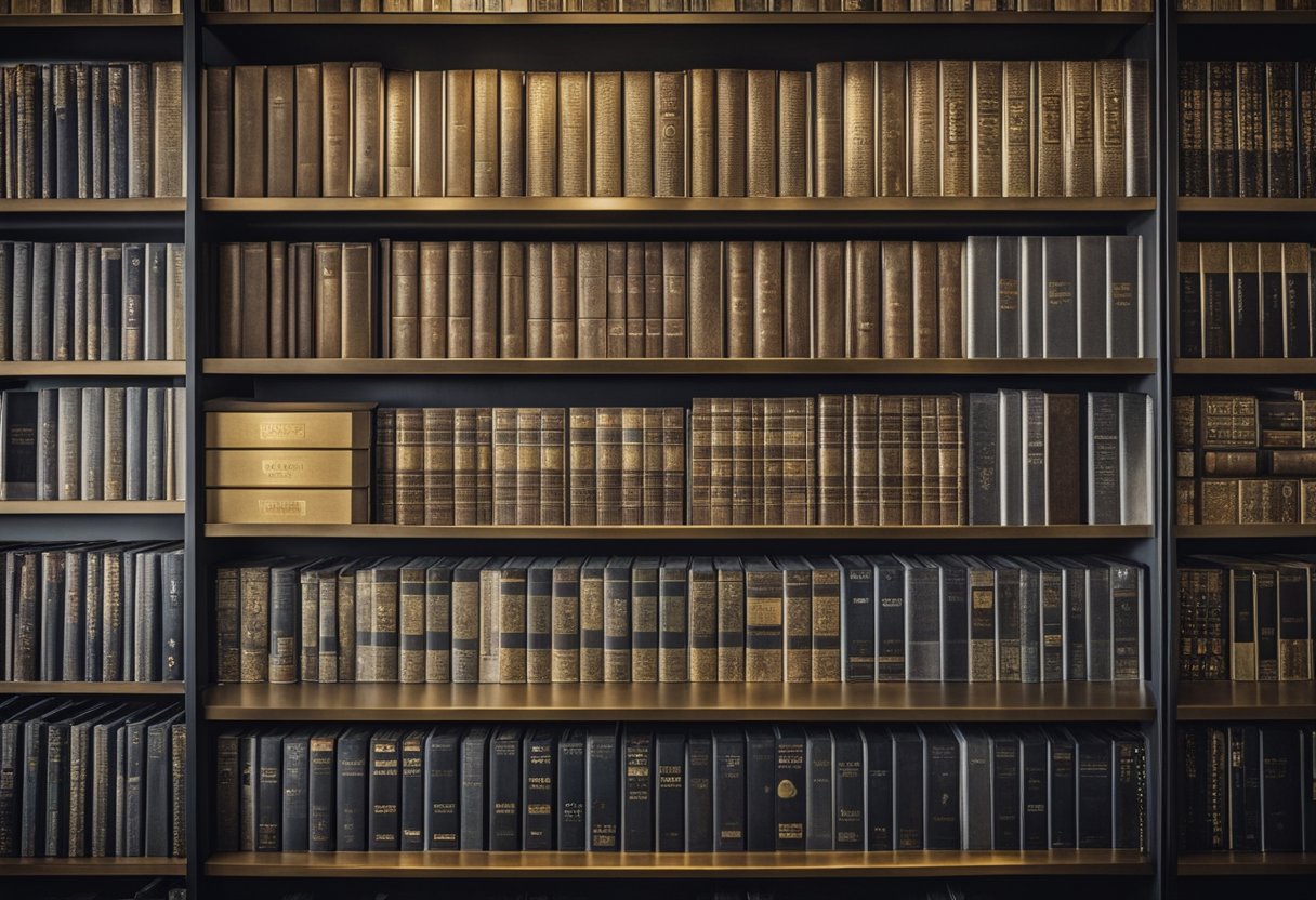 A shelf filled with award-winning documentary DVDs, each with a golden laurel on the cover. The titles range from environmental issues to social justice