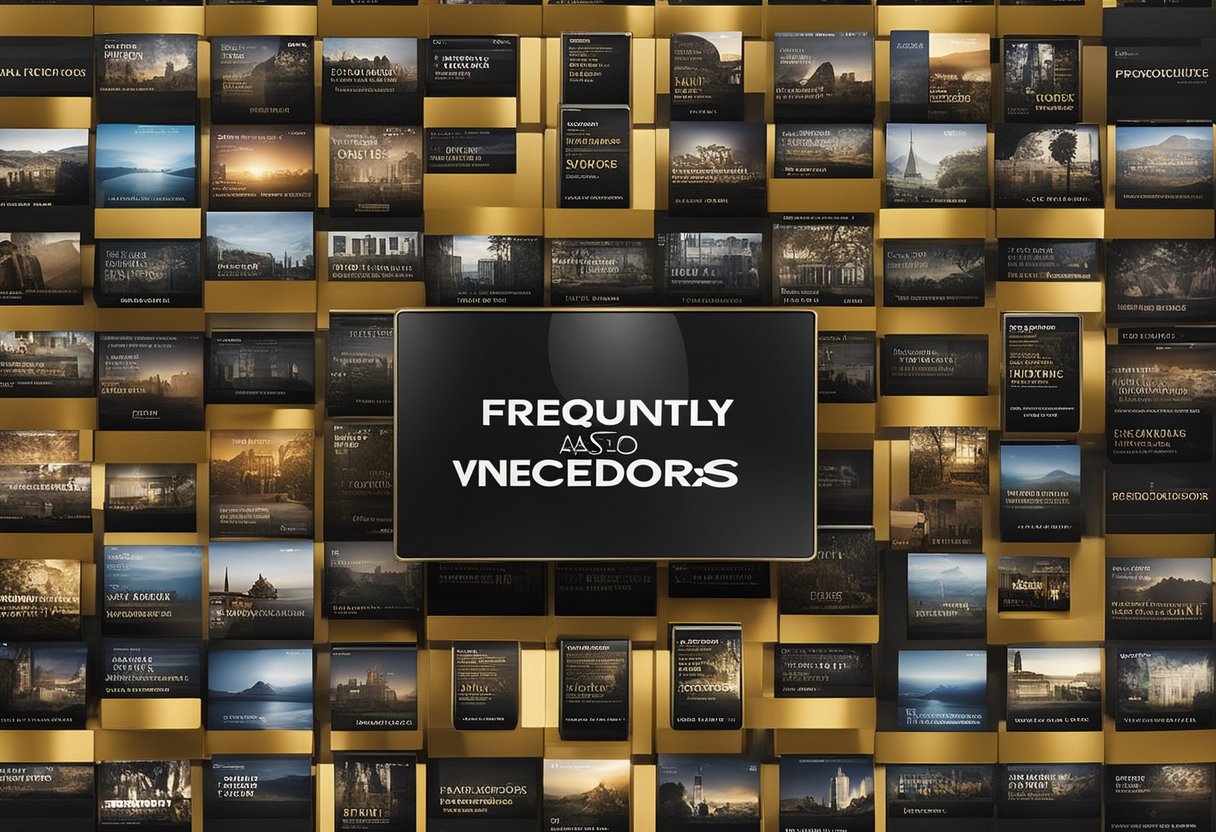 A collection of BAFTA-winning films displayed on a screen with the title "Frequently Asked Questions Filmes vencedores do BAFTA" prominently featured