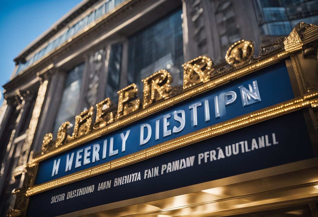 Meryl Streep's award-winning roles displayed on a theater marquee