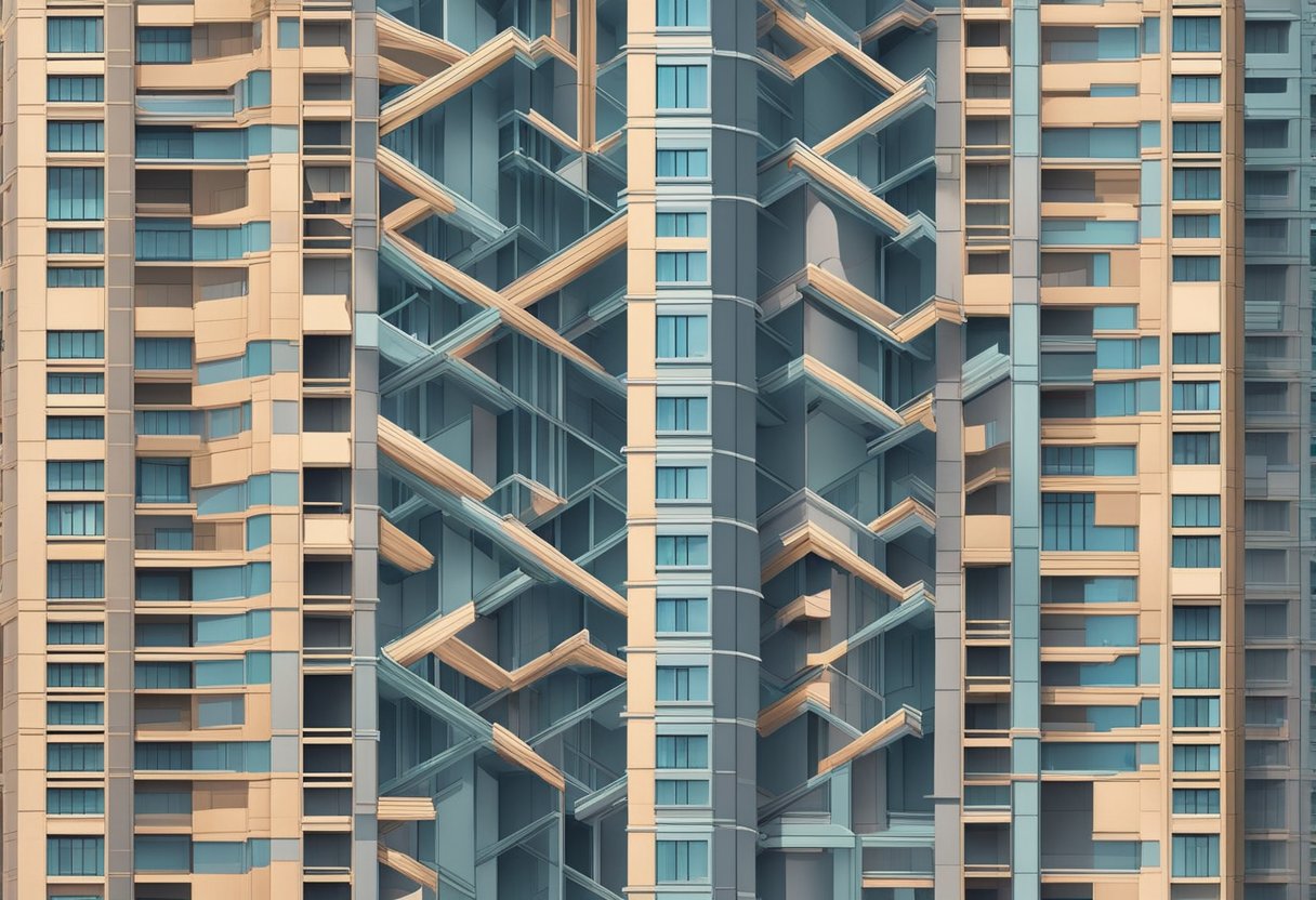 A sturdy foundation of financial stability is depicted through a strong, tall building with a solid base and multiple levels, symbolizing the management of non-profit finances