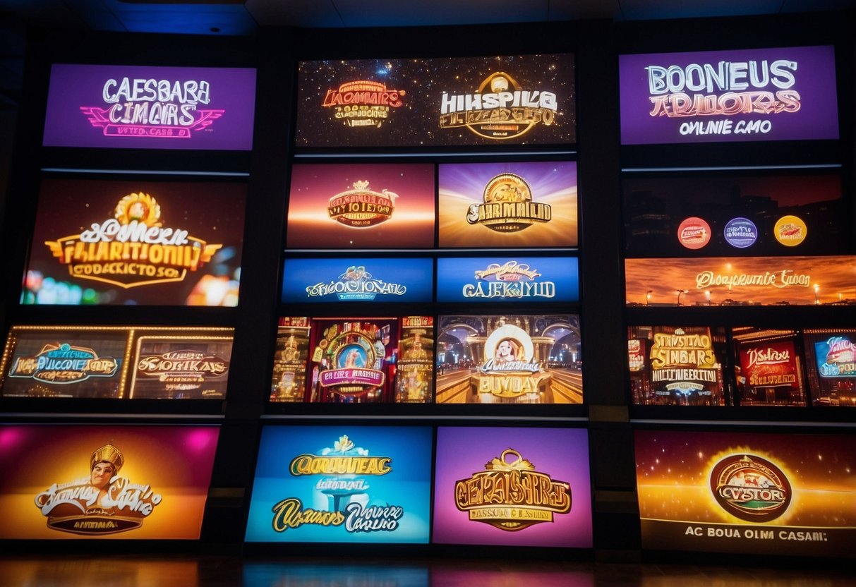 Colorful banners and flashy graphics promote bonuses and promotions at Caesars Online Casino in New Jersey