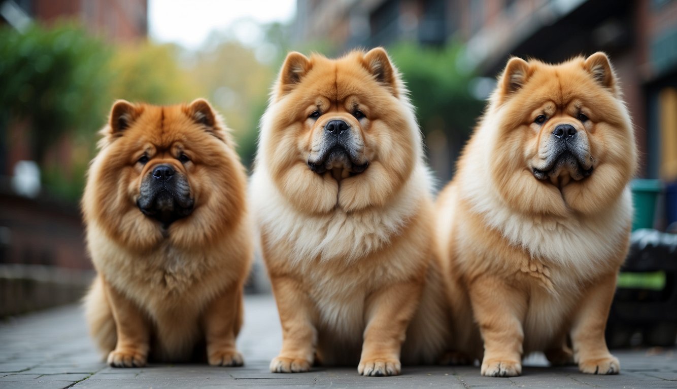 Chow Chow stands beside other pets, showcasing its ancient origins and rich history