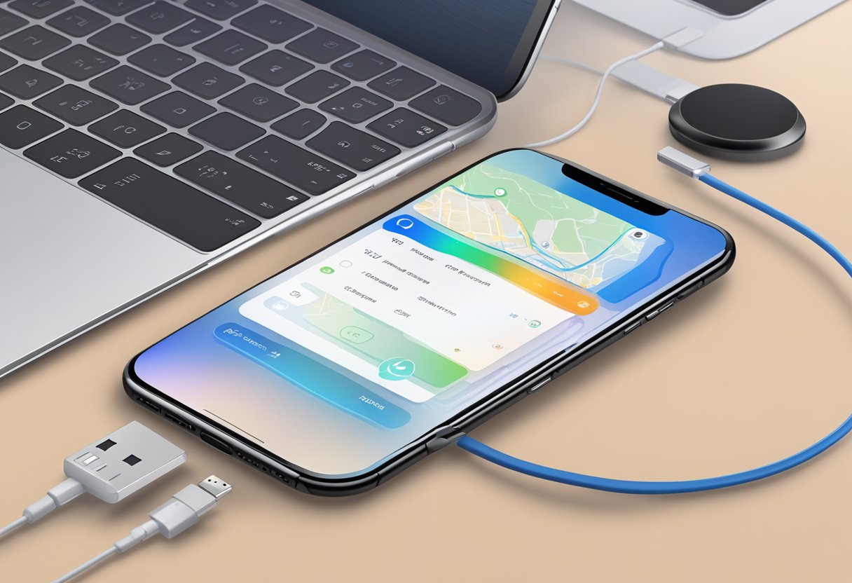 An iPhone connected to a computer, with the ReiBoot software open on the screen and the device entering recovery mode