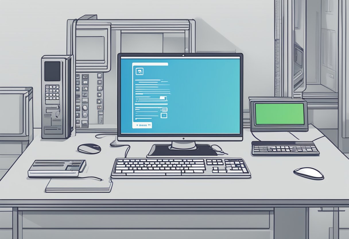 A computer screen with ReiBoot installation error message. Mouse cursor hovers over "OK" button. Phone icon in corner