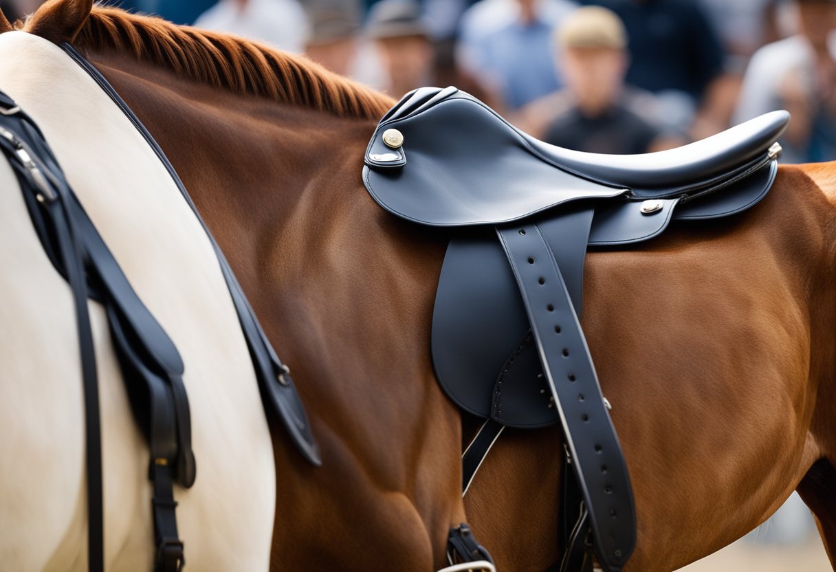 Signs of improper saddle fit: tilted saddle, uneven pressure, gaps under the saddle, and discomfort in the horse's movement