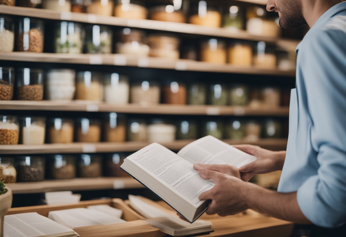 Easy Meals for Meal Planning: A person browsing through a variety of recipe books, carefully selecting and organizing easy meal options for meal planning