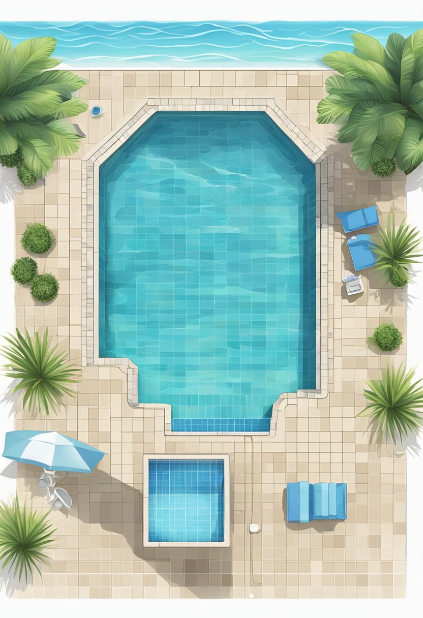 A pool with clear water, balanced pH and alkalinity levels, surrounded by clean tiles and properly functioning equipment