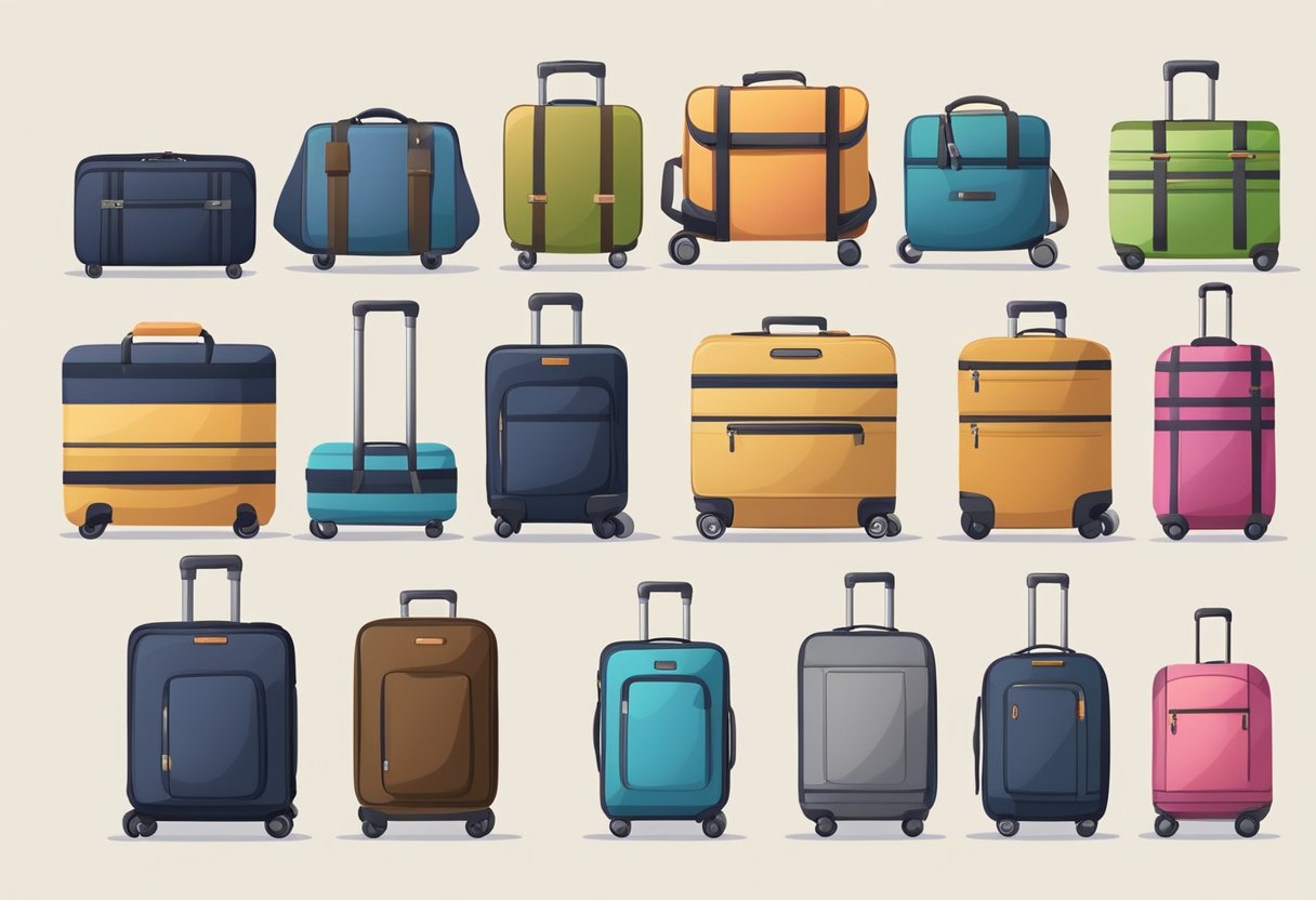 A person selects different types of luggage for various travel scenarios, packing and organizing items neatly inside