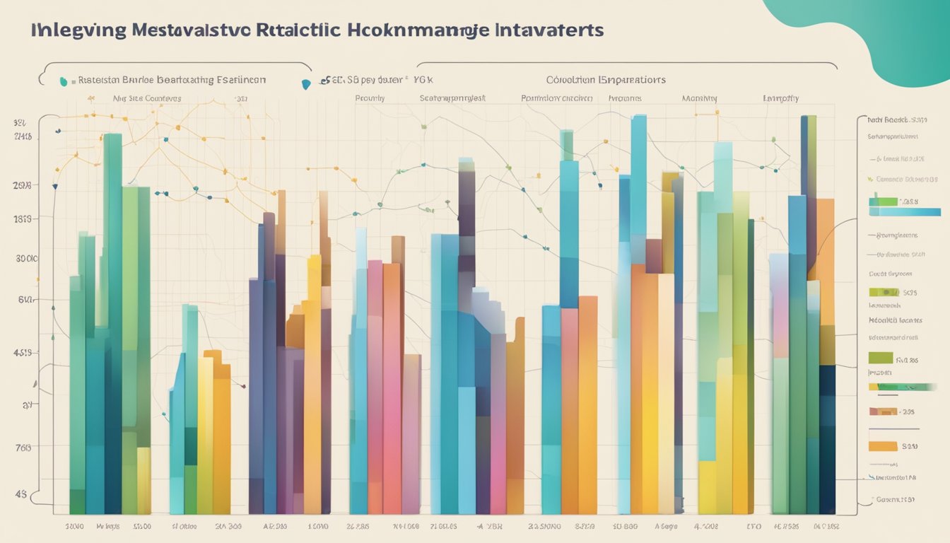 A colorful chart showing demographic data and behavior patterns