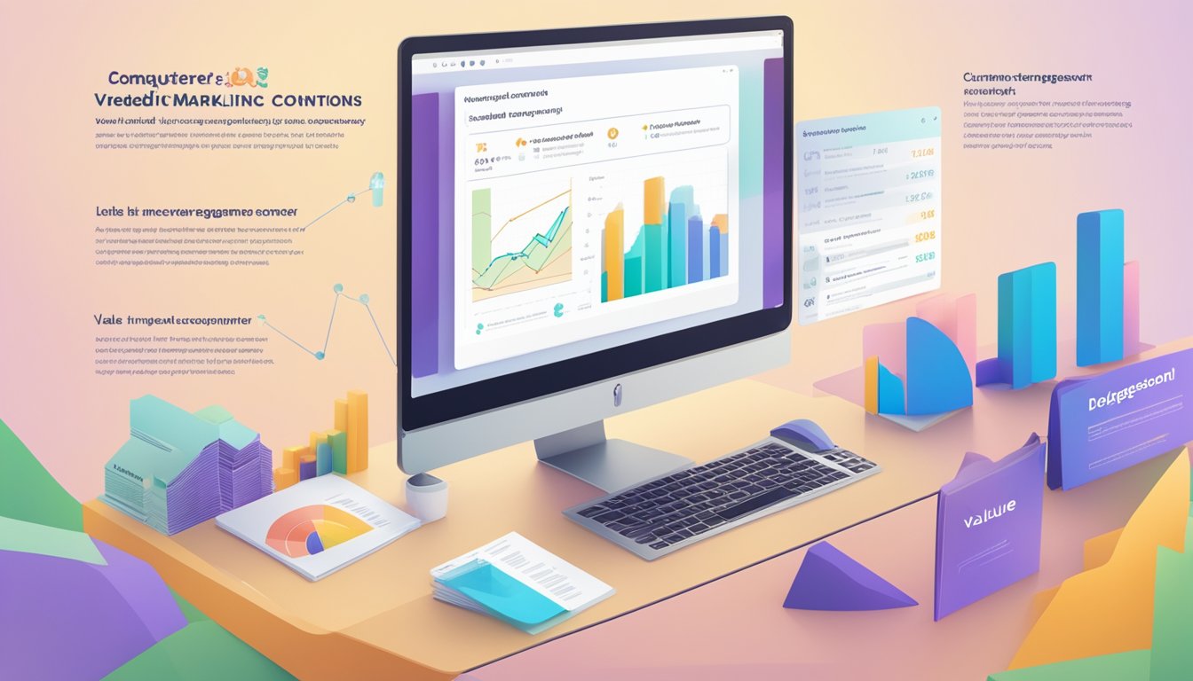 A computer screen displaying Engasjere og Levere Verdi inbound marketing content with a graph showing increased customer engagement and value delivery