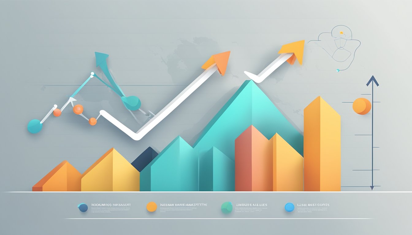 A graph showing increasing leads and sales from inbound marketing efforts, with a clear upward trend indicating success and high ROI