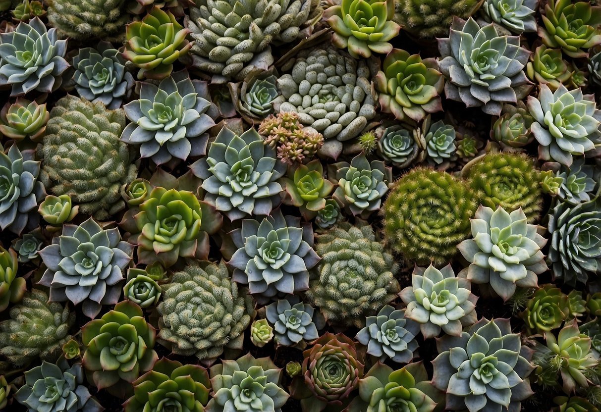 A vertical wall covered in various succulents, arranged in a pattern to create a stunning piece of living art