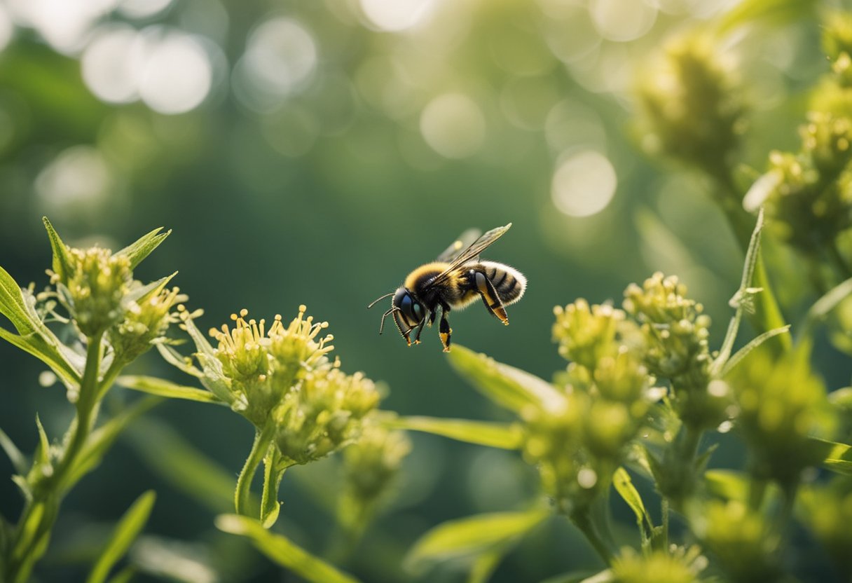 Herbicides sprayed on plants, causing wilting and death. Pollinators and wildlife harmed by toxic chemicals