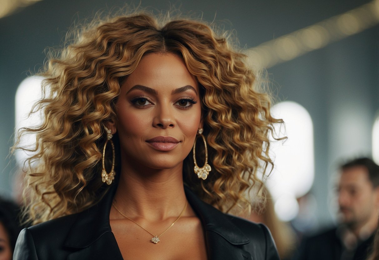 A close-up of Beyoncé's natural hair, showcasing its beauty and texture