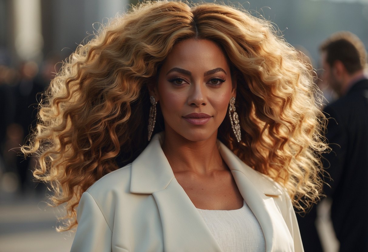 Beyoncé's natural hair styled and maintained, showcasing gorgeous locks up close