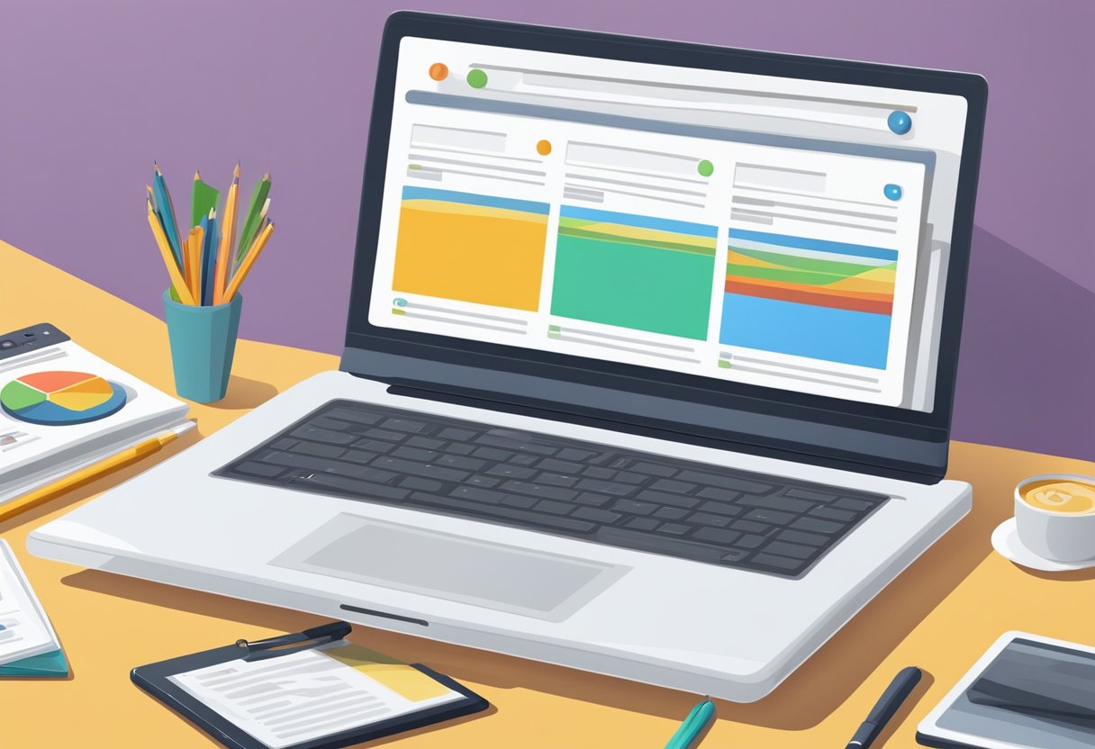 A laptop displaying a website with high search engine rankings and increased online visibility for a brand