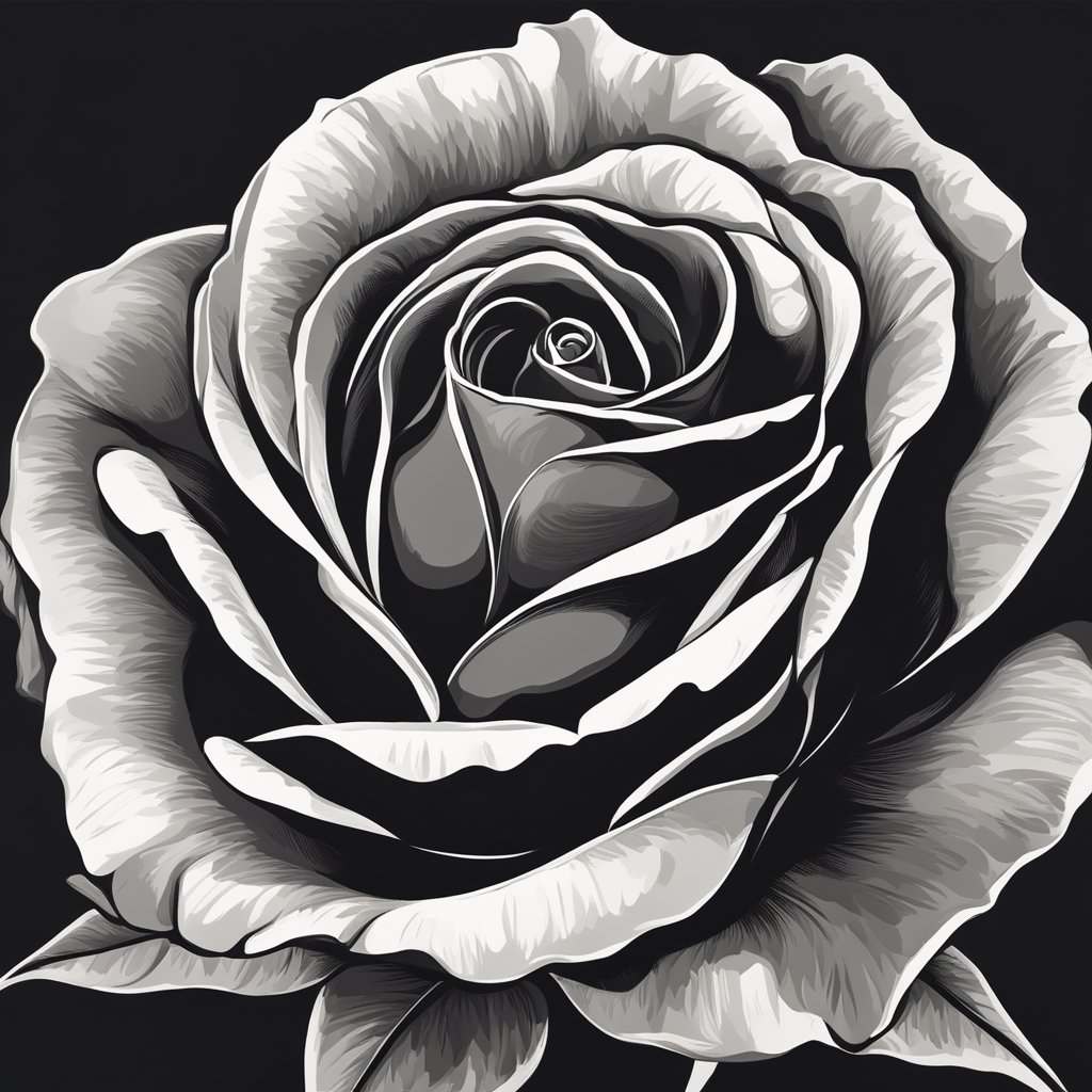 A bold red rose blooms against a dark background, evoking passion and energy in the psychology of color