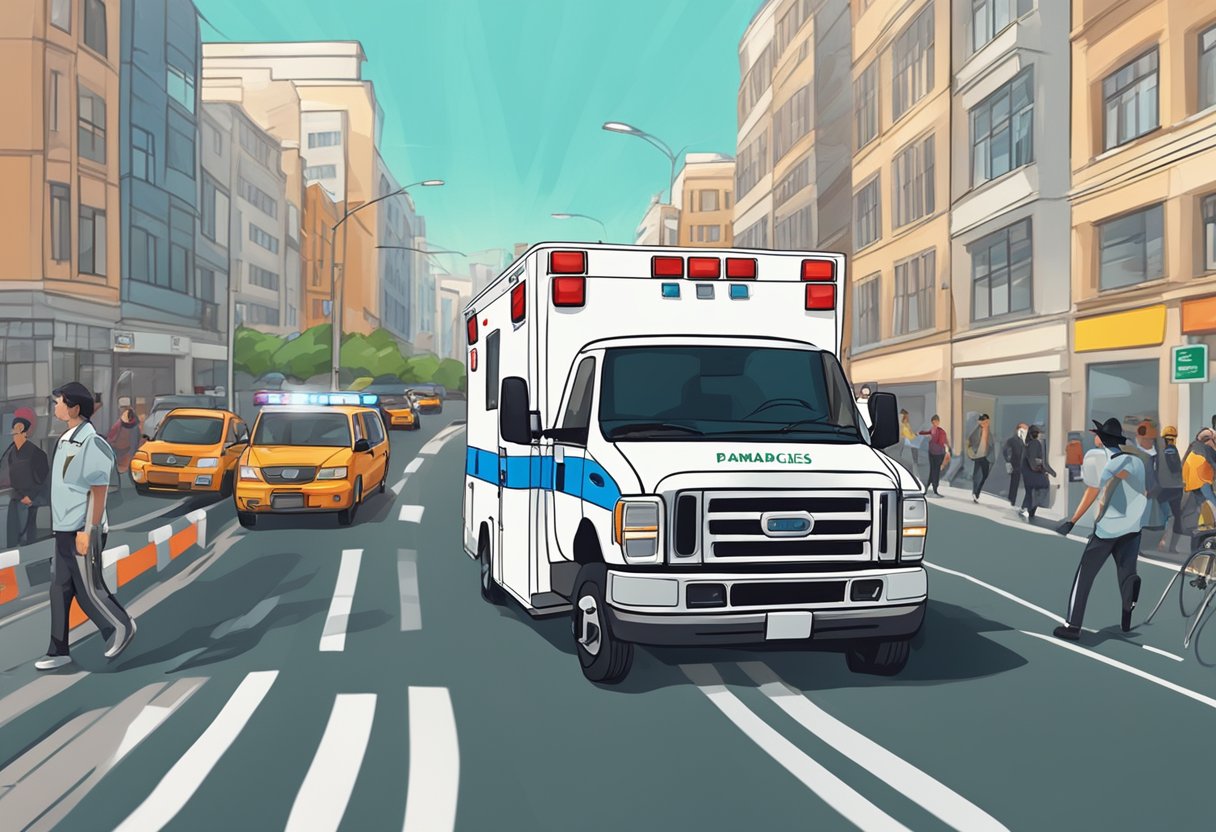 A private emergency ambulance rushing through traffic with volunteer paramedics on board