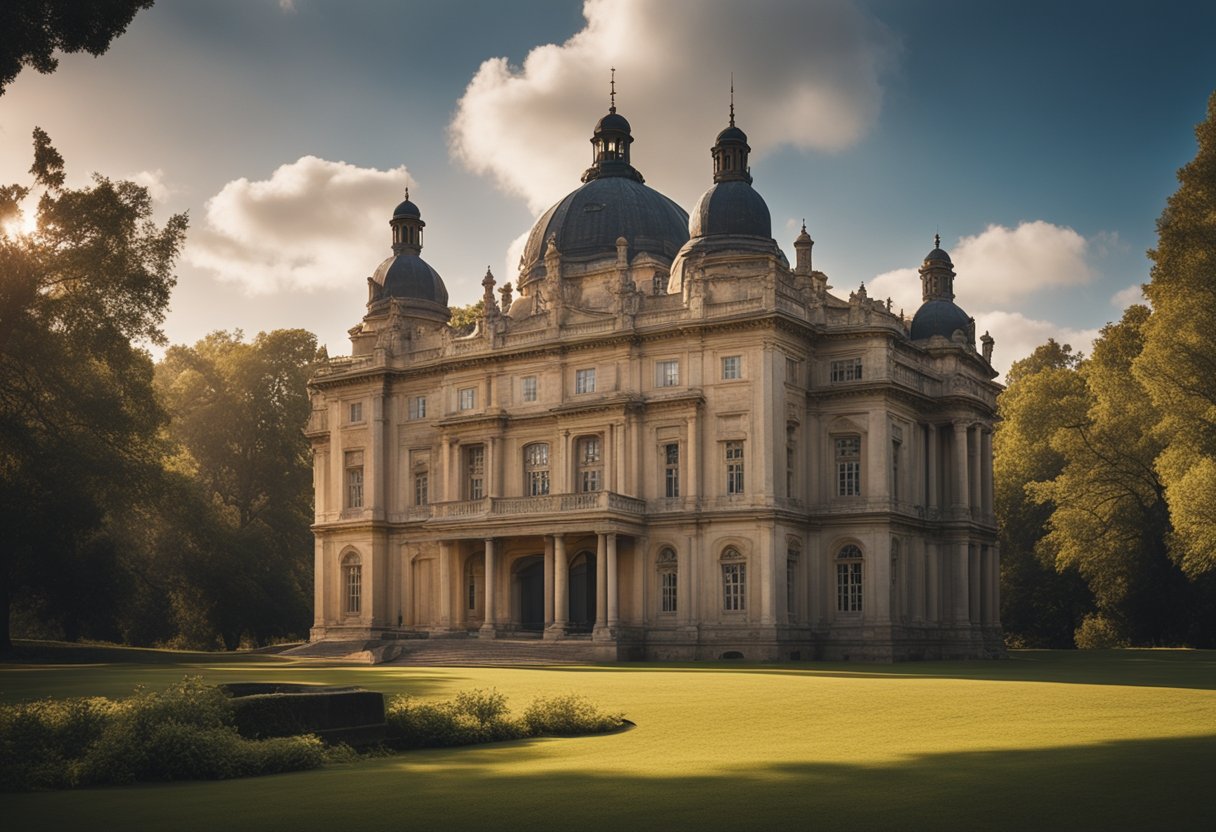 A grand historical romance unfolds in a scenic setting, inspired by books and legends. Rich details and dramatic landscapes evoke the allure of bygone eras