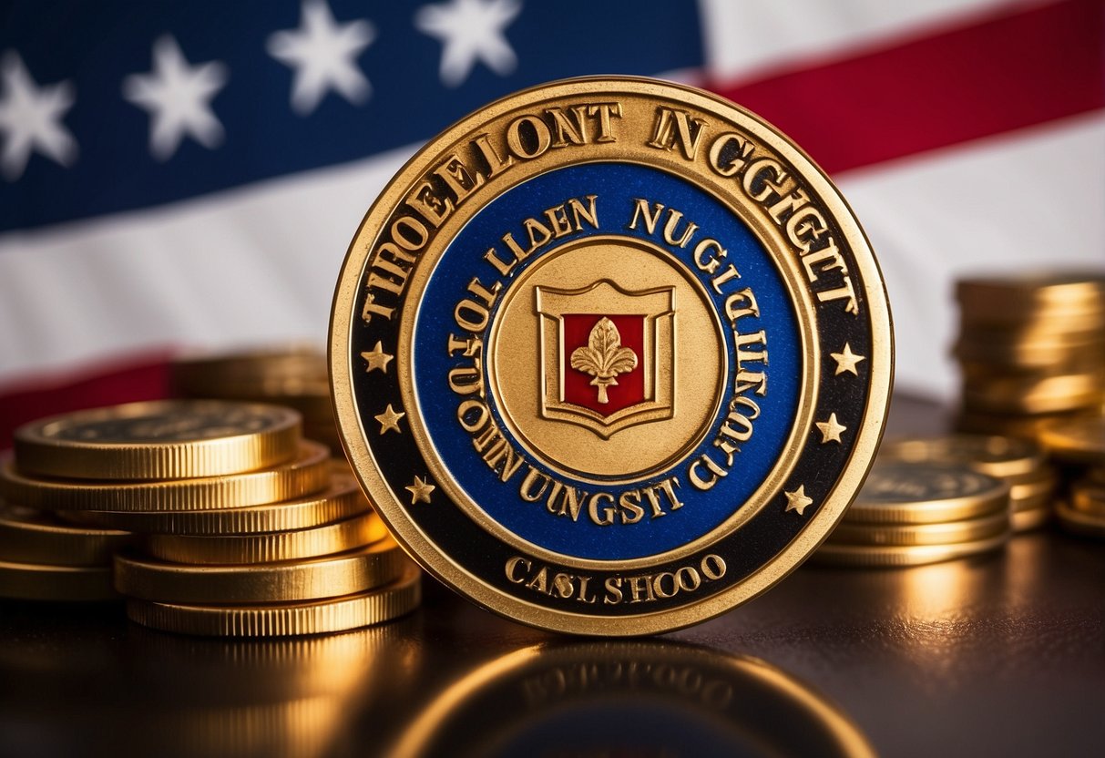 The Golden Nugget online casino logo shines brightly against a backdrop of the Pennsylvania state flag and a legal document declaring its official status